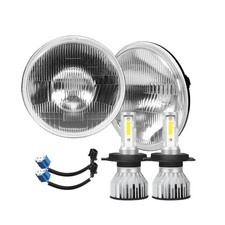 H4/9003 LED Headlight Bulbs 7 Inch H6024 Glass Round LED Headlight Housing,...