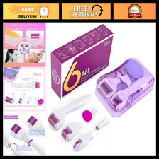 6-in-1 Microneedling Roller Kit for Face Body - Home Skin Care Tools 0.3mm