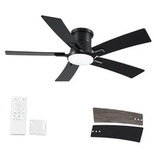 46 Inch Ceiling Fans with Lights and Remote Low Profile Ceiling 46inch Black