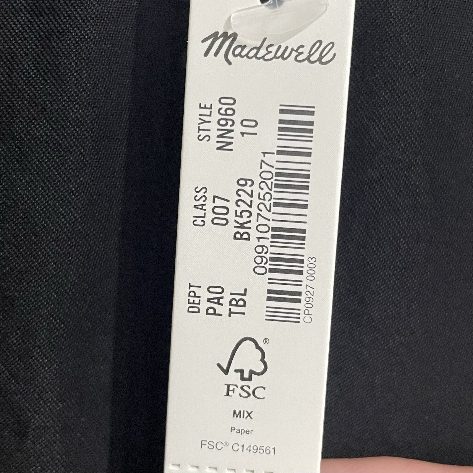 Madewell Blouse Women Size 10 Black Brushed Ruched Front Top Long Sleeve NWT