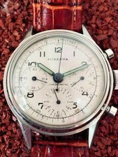 high class Minerva chronograph Valjoux 72 in a screw back case in top condition