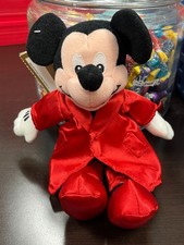 Disney - Red Pajama 8" Mickey Mouse Plush Mini Soft Bean Bag