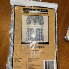 A.L Ellis, Inc. Hydrangea Curtain 68"x24" Rod Pocket 1 Pair Of Tiers