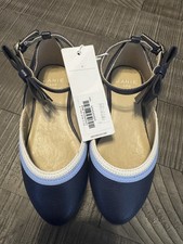 Janie and Jack little girls Bow Strap Ballet Flat shoes blue size size US 9