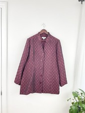 Coldwater Creek L Dark Red Quilted Lightweight Jacket Women  s Large