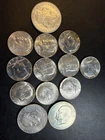 Lot Of 13 Silver US Coins Morgan Dollar, 10 40% Kennedy Half And 2 Silver Ikes
