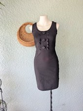 Boden Sheath Dress Audrey Ponte  Large Buttons Workwear Travel Classy Black  Sz2