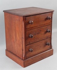 Antique Country Primitive Child's Doll 3 Drawer Chest Miniature Wood Dresser