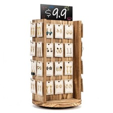 Pinzoveco Rotating Earring Display Stands for Selling with Adversitsing Board...