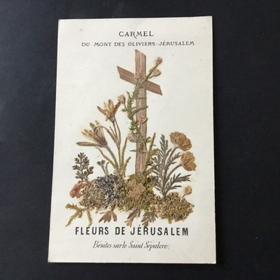 Gottesbild Reliquiar Karmel Jerusalem HEILIGE KARTE 19. Jh. Santino