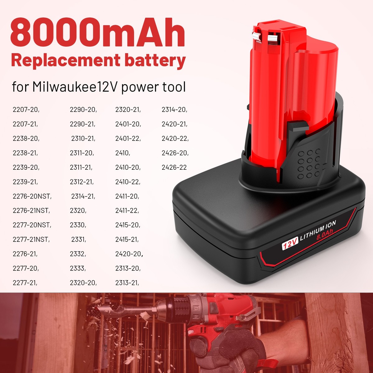 ASUNCELL M12 oplader voor Milwaukee accu, compatibel met M12