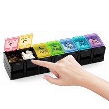 XL Large AM/PM Weekly Pill Organizer Arthritis Friendly, 2 Times a Day Pill Box