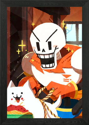 Papyrus und Katze gerahmtes Wandbild Poster Leinwanddruck Bild