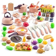 118-Piece Mini Play Kitchen Accessories for Kids Ages 3 , Pretend Cooking