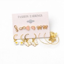 Butterfly Earrings Set 6 Pairs