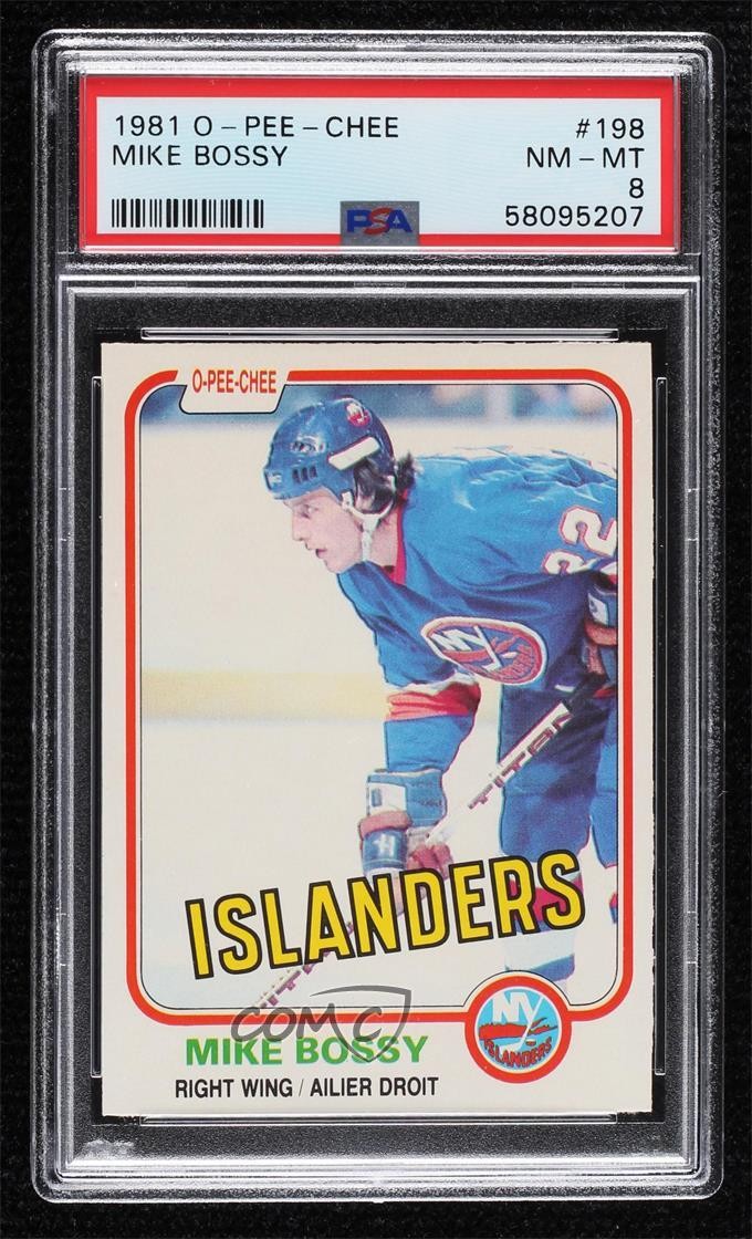 1981-82 O-Pee-Chee Mike Bossy #198 PSA 8 HOF 0ll