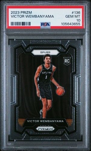 Victor Wembanyama 2023-24 Panini Prizm RC #136 PSA 10 - Spurs 1st Rookie Card 🔥