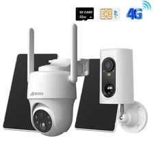 ANRAN 4G LTE Cellular Solar Powered Outdoor Security Camera Smart AI Detection