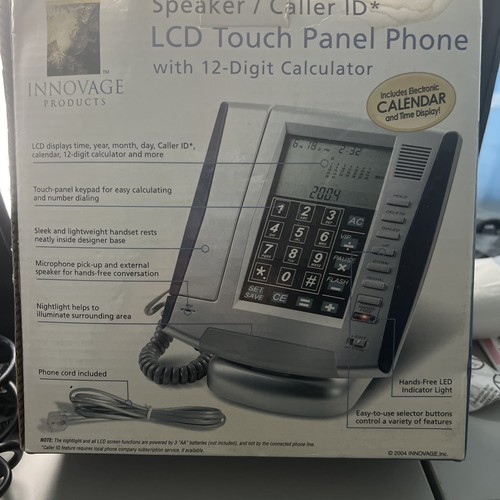 INNOVAGE LCD Touch Panel Phone 12 Digit Calculator Speaker Caller ID - Picture 9 of 12
