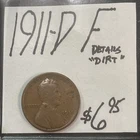 1911-D Lincoln Wheat Cent (F) Fine Condition! Details: “Dirt” ENN Coins