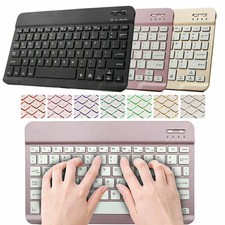 Wireless 10" Backlit Bluetooth BLACK Keyboard For IOS Android Tablet iPad Laptop