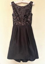 MONIQUE LHUILLER GORGEOUS BLACK SEQUIN DRESS_Size 4_FLATTERING A LINE SHAPE