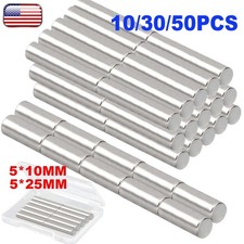 Super Strong N45 Rare Earth Round Cylinder Neodymium Magnets 5 x 10mm 5 x 25mm