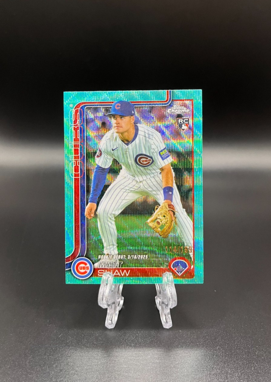 Matt Shaw RC 2025 Topps Chrome Update /199 Aqua Wave Chicago Cubs #USC135