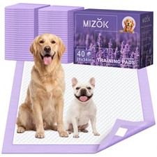 MIZOK Dog Pee Pads Wee Wee Pads Lavender Odor Control X-Large 28x34in 40Ct