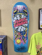 Santa Cruz Claus Grabke EXPLODING CLOCK Skateboard Deck - BLUE - Mint Condition!