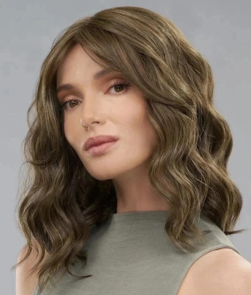 Nuevo Moda Sexy Para Mujer Pelucas Largas Marrón Ceniza Rizadas Fiesta 20 pulgadas