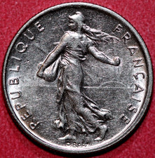 France  1969 1/2 Franc  The Seed Sower  -   Foreign Coin 19.5mm