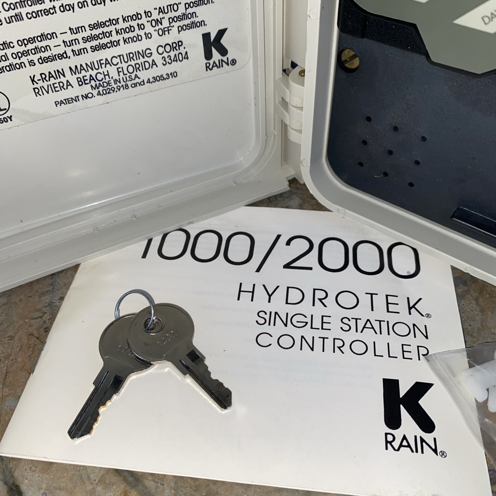 New! K-Rain Hydrotek 2120 Single Station Water Timer Controller 220VAC Lock Key