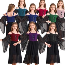 Girls Kids Party Long Dress Rave Gothic Masquerade Renaissance Swing Medieval