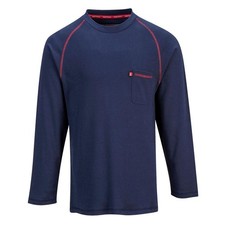FR Crew Neck Shirt Bizflame Flame Resistant ARC Rated Work Safety Long Sleeve