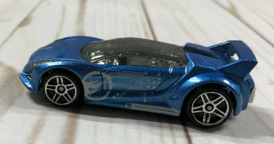 2012 Mattel Quick N Sik Blue Diecast Race Car Toy