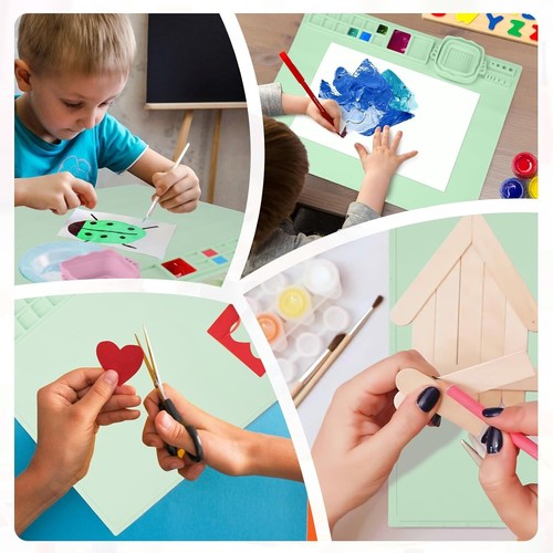 Silicone Craft Mat With Built in Cleaning Cup and Paint Holder, Art Silicone Mat - Picture 6 of 6