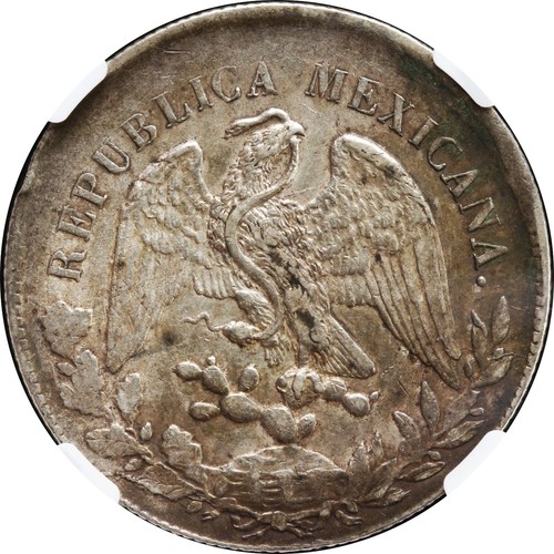 Mexico 1 Peso Zs 1899 F.Z. Zacatecas, ERROR, NGC AU Details. 10% Off Center. - Picture 2 of 4