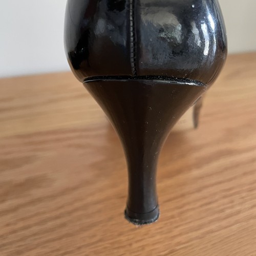 Etienne Aigner Patent Leather Kittens Heels Pumps Shoes Size 8.5 Black Heel Shoe - Picture 14 of 22