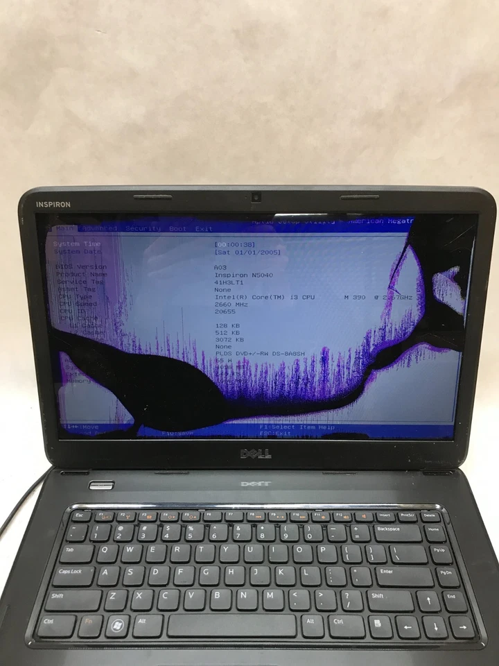 Dell Inspiron N5040 15" Laptop i3-390M 2.67GHz 4GB RAM CRACKED For Parts - - DW - Image 2 of 4