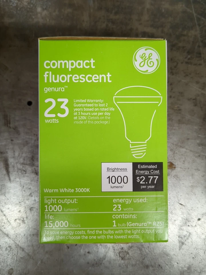 GE EL23/R25/WW Flood Screw Base Compact Fluorescent Light Bulb 23w 12273 - Image 3 of 4