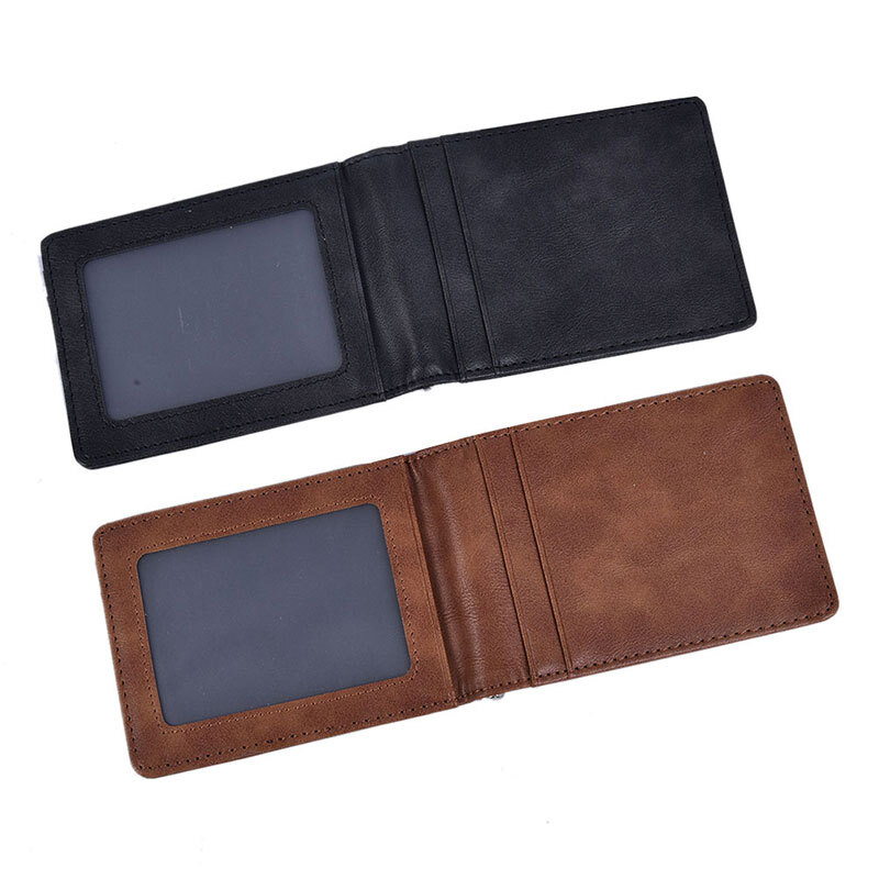 RFID Men Leather Slim Bifold Money Clip Wallet Front Pocket Credit Card