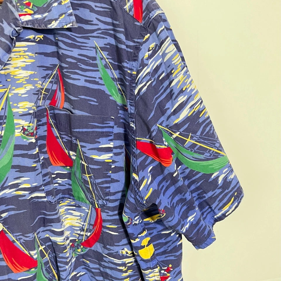 Camisa hawaiana American Living para hombre talla 2XL mapa techo gran tamaño abotonada Foto 3 de 4