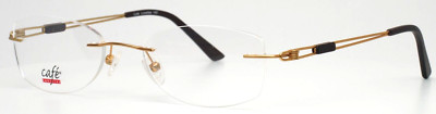 CAFE LUNETTES 3260 #2 Gold Womens Oval Rimless Eyeglasses 53-20-140 B:31.9