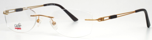 CAFE LUNETTES 3260 #2 Gold Womens Oval Rimless Eyeglasses 53-20-140 B:31.9 - Picture 1 of 14
