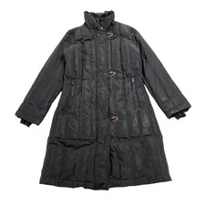 Fay Women's Long Quilted Coat | Vintage High End Designer Padded Black Vtg
