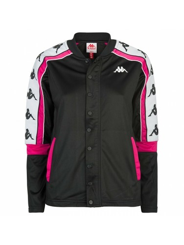 FELPA KAPPA DONNA CON FULL ZIP BOTTONI 3031TE0 950 222 BANDA 10 ARANY NERO  FUCSI | eBay