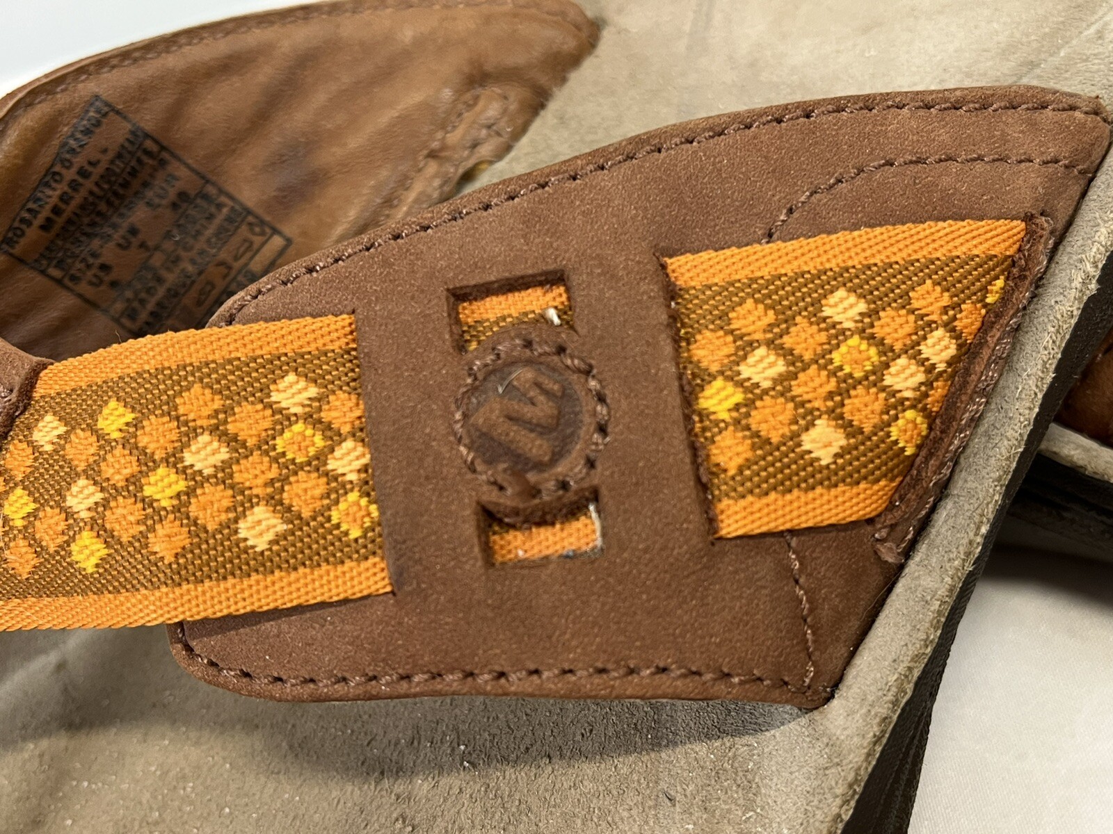 Scarpe infradito infradito donna Merrell Rosarito arancione taglia 9 ottime condizioni