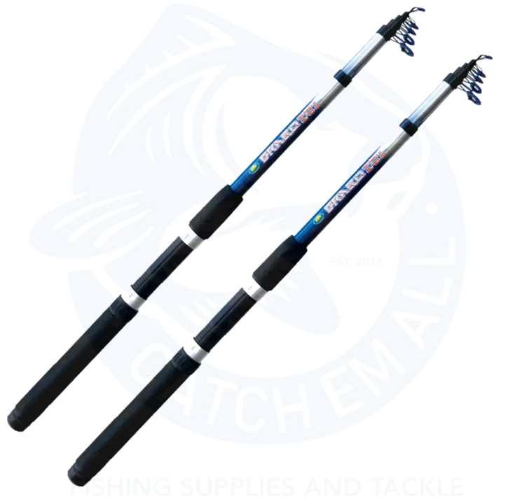 2 x Telescopic Fishing Rod Travel Sea Spinning Freshwater 4 6 8 10 12ft  Drago