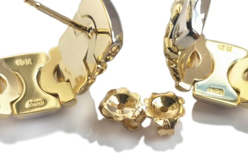 Pendientes paréntesis de oro de 18 k vintage de la década de 1990 - Imagen 5 de 8